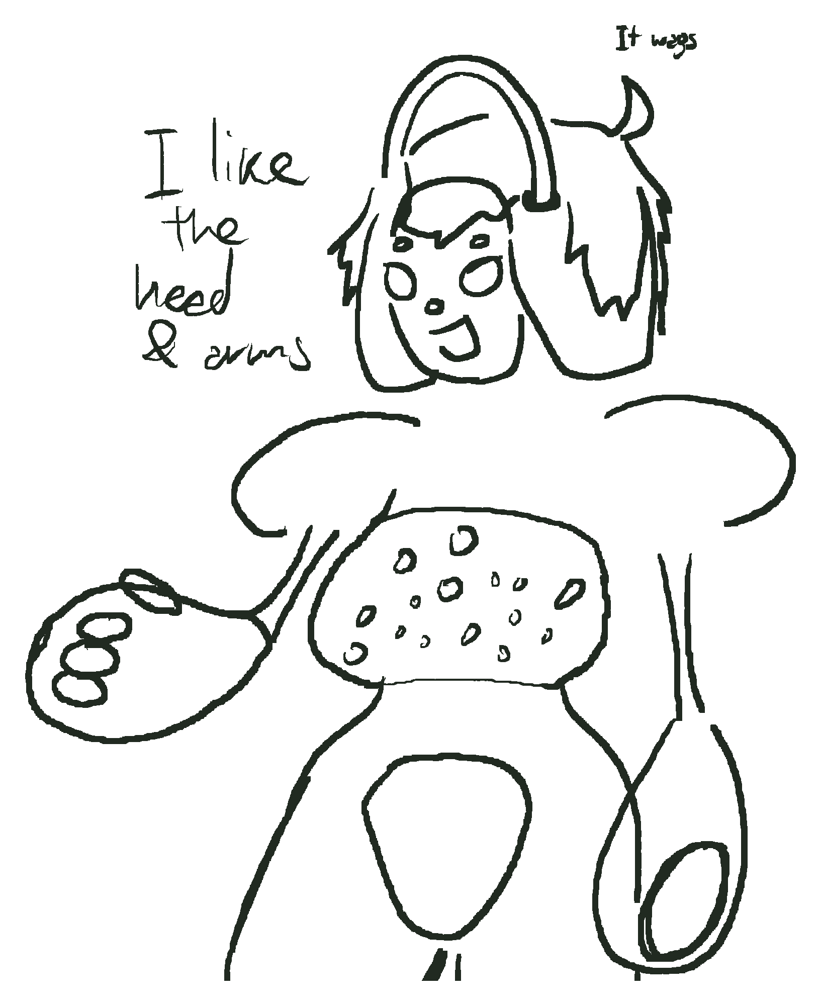 a robot with a wig. she has a large bubbling cooling system where her humanoid frame would be equivalent to a chest